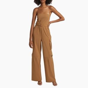 ALICE + OLIVIA SACHIKO STRAPLESS CARGO JUMPSUIT